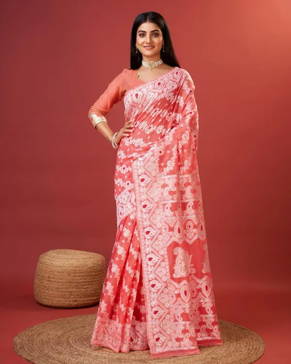 Orange_Banarasi_Silk_Traditional_Wear_Saree