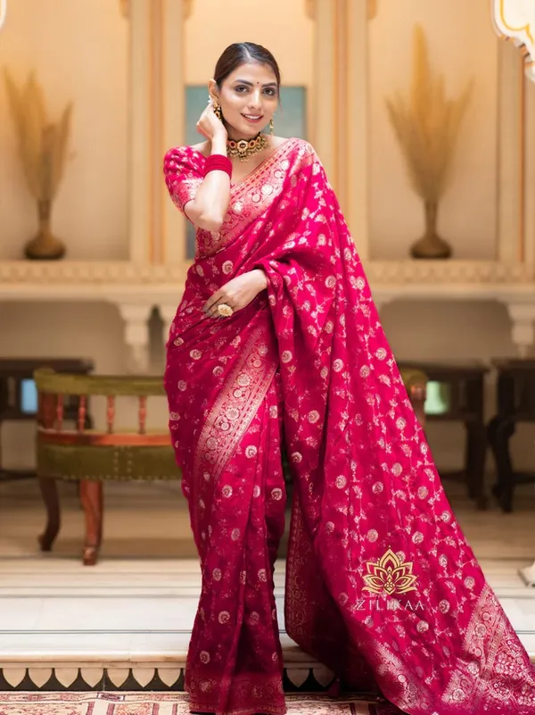 Rani_Pink_Banarasi_Silk_Traditional_Wear_Saree
