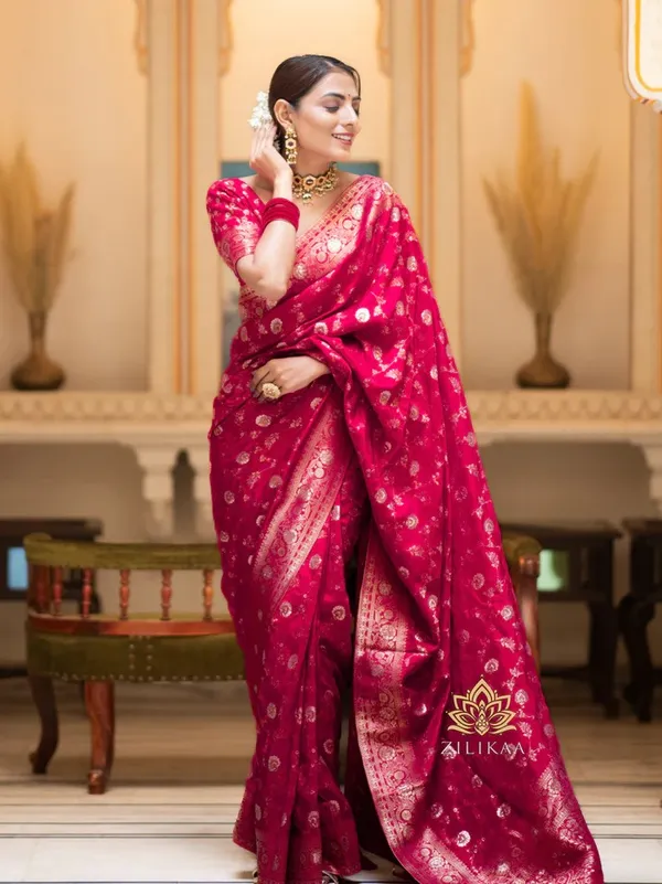 Rani_Pink_Banarasi_Silk_Traditional_Wear_Saree