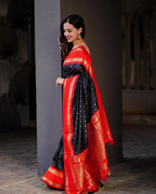 Red_And_Black_Banarasi_Silk_Traditional_Wear_Saree
