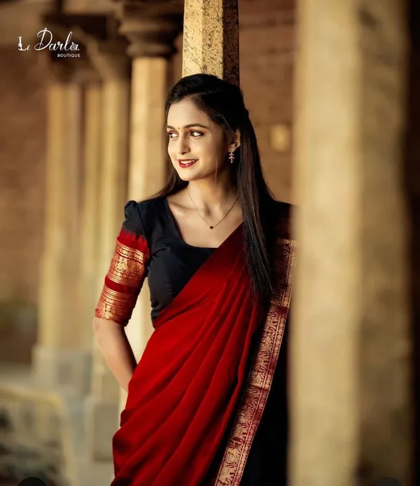 Black_and_Red_Jacquard_Kanjivaram_Silk_Hafe_Saree