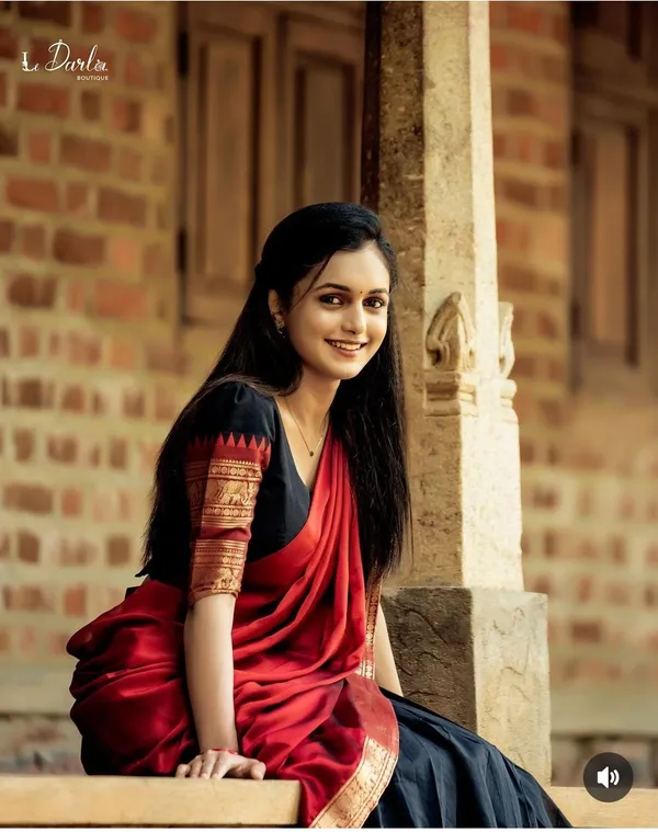 Black_and_Red_Jacquard_Kanjivaram_Silk_Hafe_Saree
