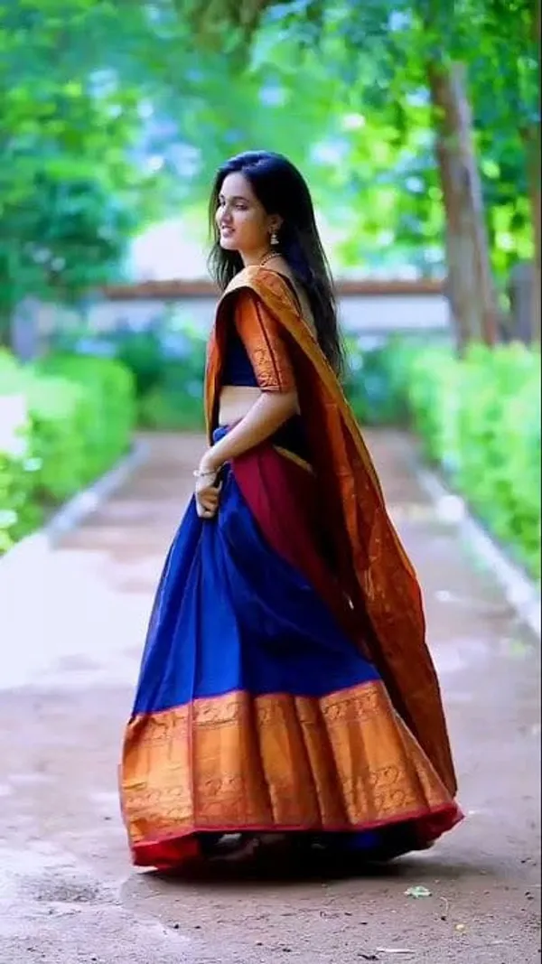 Blue_and_Red_Jacquard_Kanjivaram_Silk_Hafe_Saree