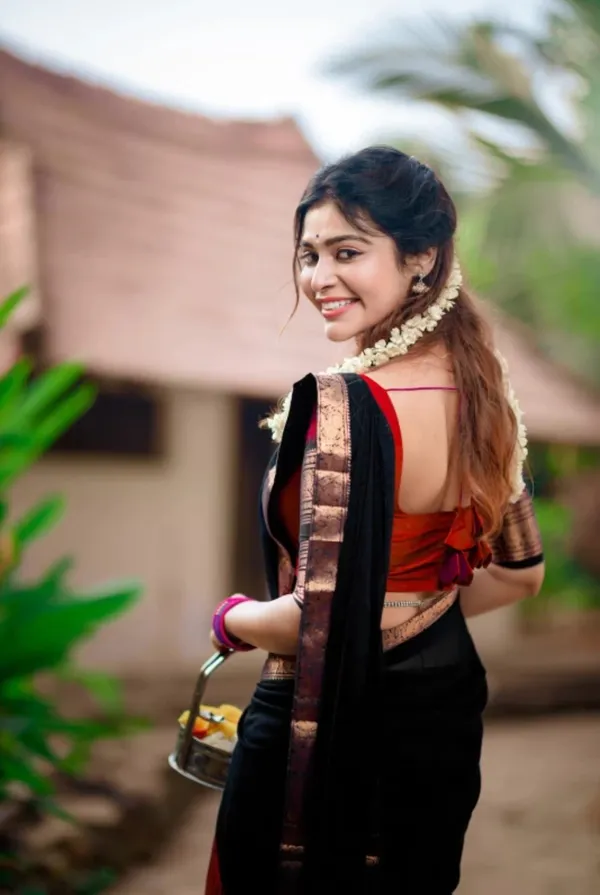 Red_and_Black_Jacquard_Kanjivaram_Silk_Hafe_Saree
