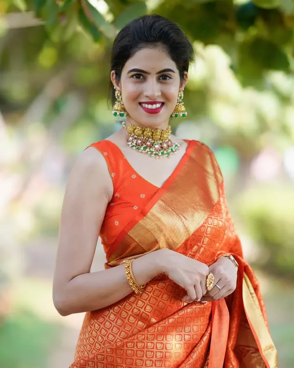 Orange_Banarasi_Silk_Traditional_Wear_Saree