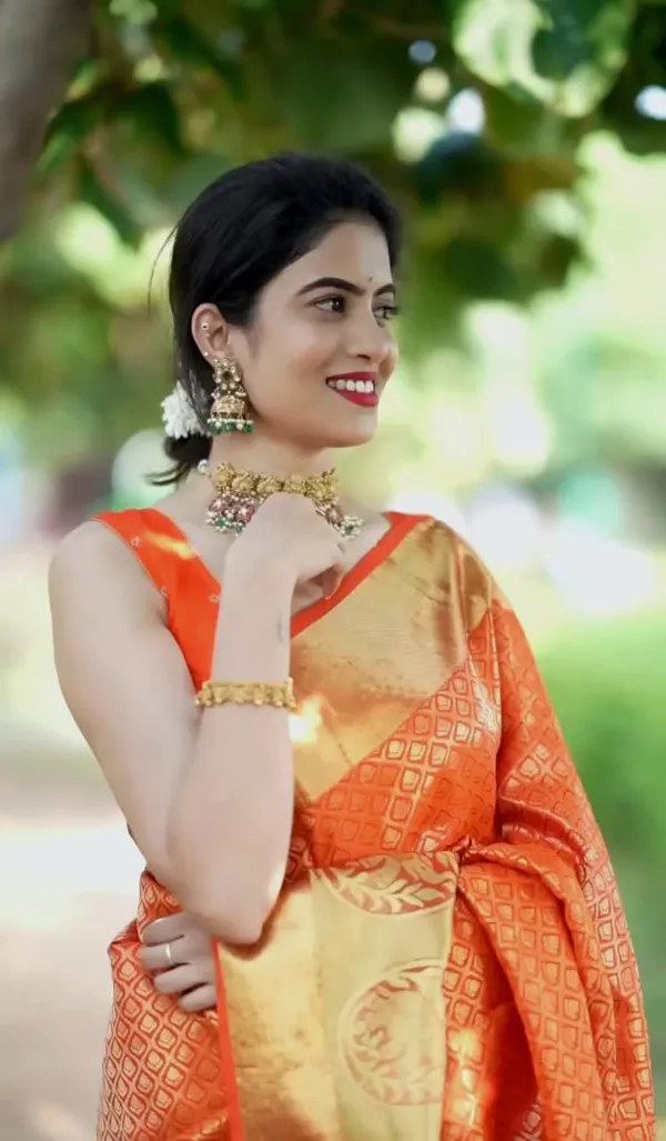 Orange_Banarasi_Silk_Traditional_Wear_Saree