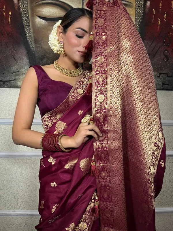 Wine_Banarasi_Silk_Traditional_Wear_Saree