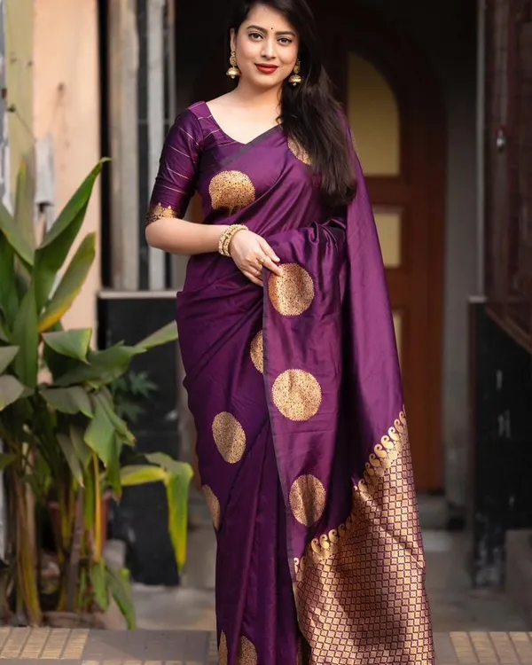 Wine_Banarasi_Silk_Traditional_Wear_Saree
