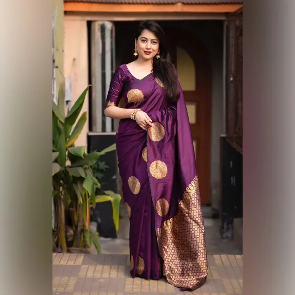 Wine_Banarasi_Silk_Traditional_Wear_Saree