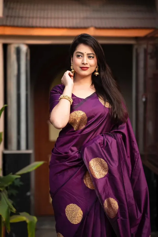 Wine_Banarasi_Silk_Traditional_Wear_Saree