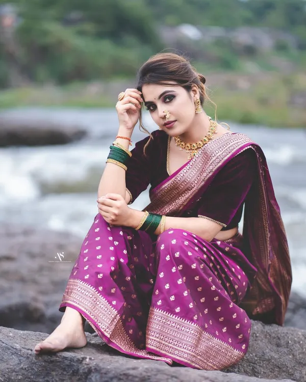 Wine_Banarasi_Silk_Traditional_Wear_Saree