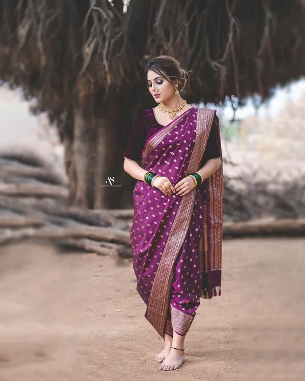 Wine_Banarasi_Silk_Traditional_Wear_Saree