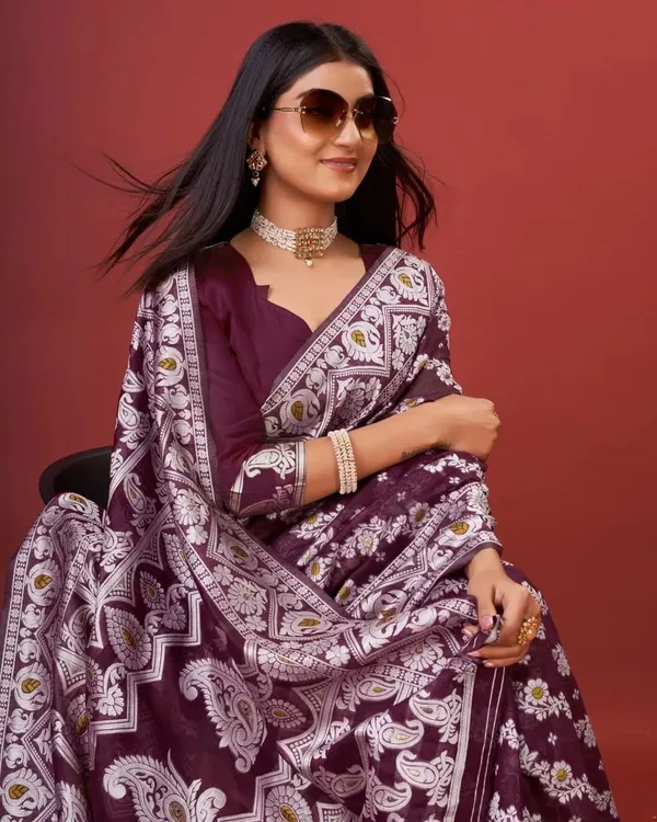 Wine_Banarasi_Silk_Traditional_Wear_Saree