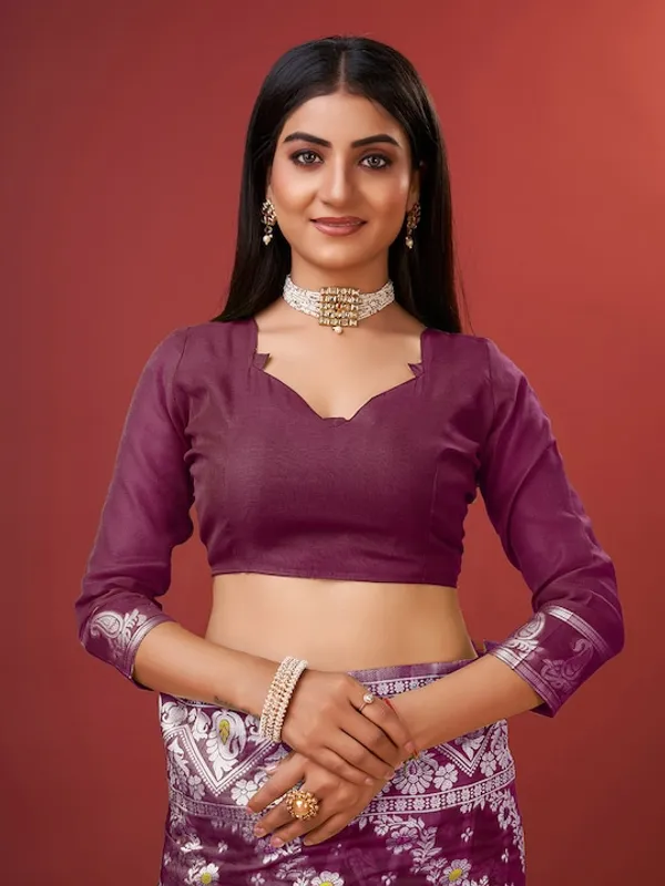 Wine_Banarasi_Silk_Traditional_Wear_Saree