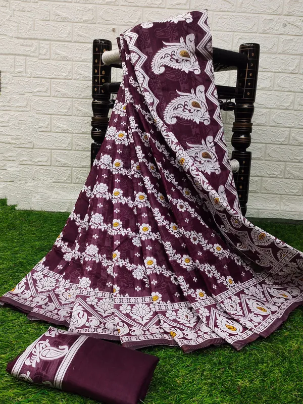 Wine_Banarasi_Silk_Traditional_Wear_Saree