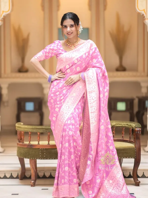 Baby_Pink_Banarasi_Silk_Traditional_Wear_Saree