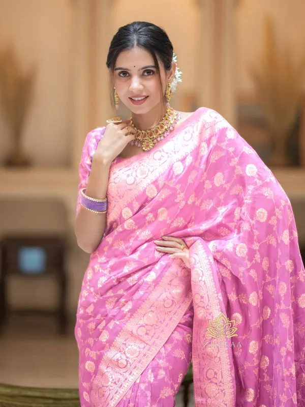 Baby_Pink_Banarasi_Silk_Traditional_Wear_Saree