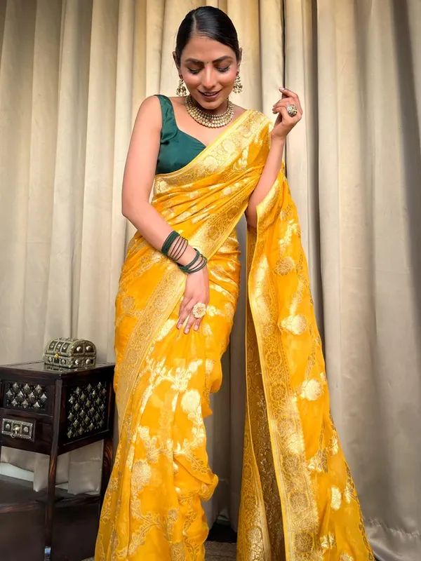 Yellow_Banarasi_Silk_Traditional_Wear_Saree