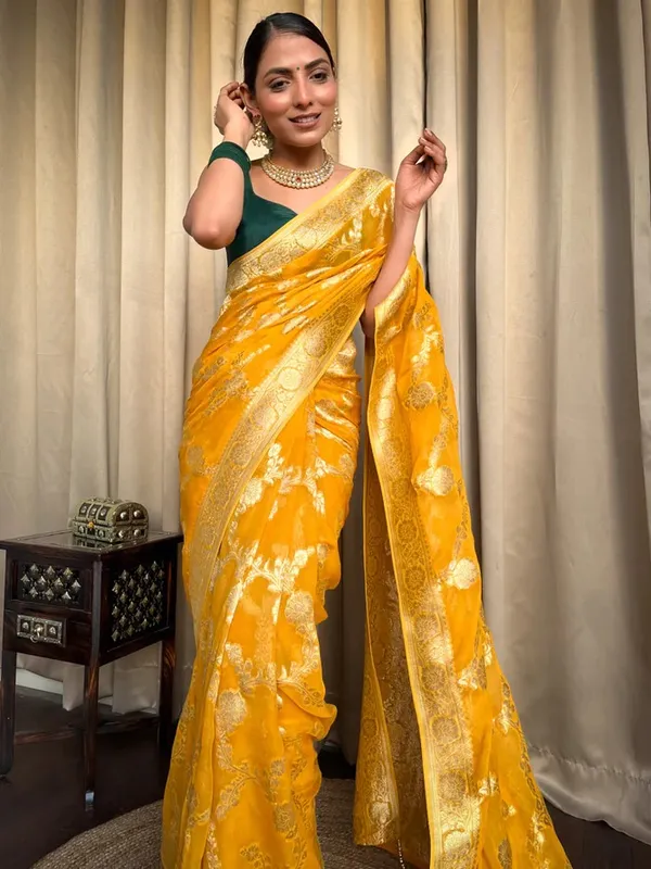 Yellow_Banarasi_Silk_Traditional_Wear_Saree
