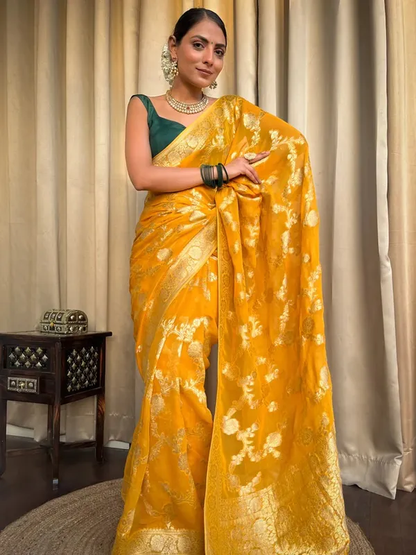 Yellow_Banarasi_Silk_Traditional_Wear_Saree