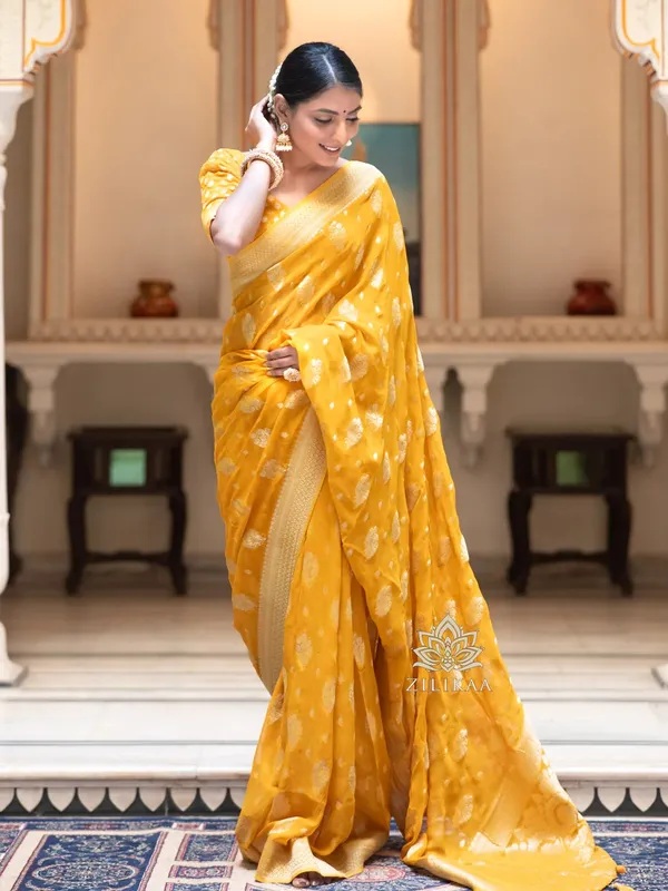 Yellow_Banarasi_Silk_Traditional_Wear_Saree
