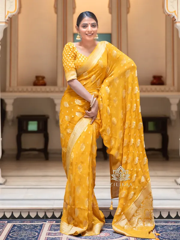 Yellow_Banarasi_Silk_Traditional_Wear_Saree