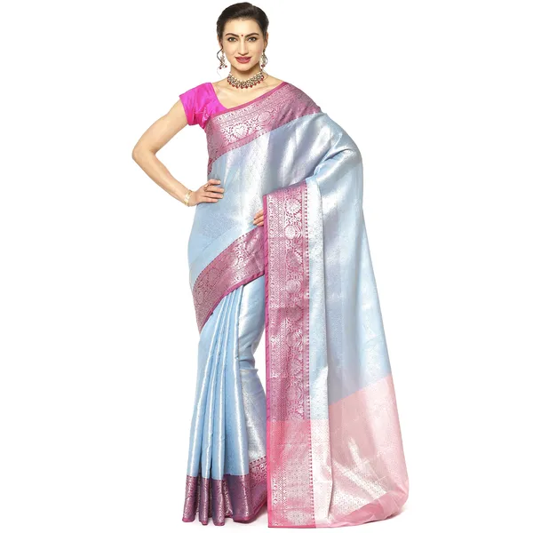 Blue_Kanjeevaram_Banarasi_Sarees_For_Women