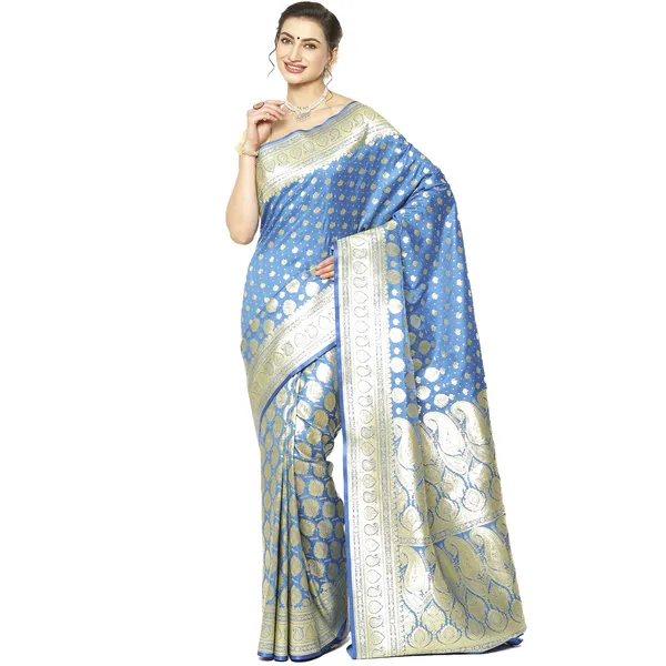 Blue_Satin_Silk_Banarasi_Sarees_For_Women