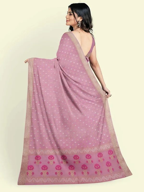 Pink_Cotton_Blend_Banarasi_Sarees_For_Women