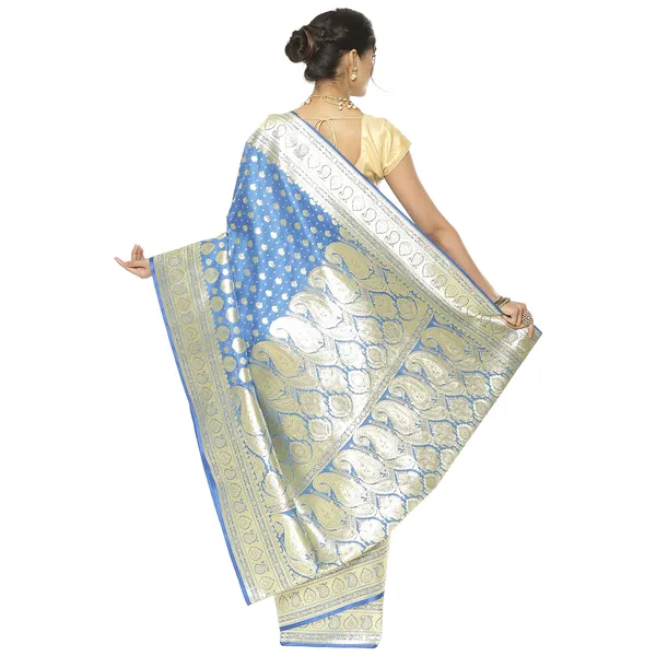 Turquoise_Blue_Satin_Silk_Banarasi_Sarees_For_Women