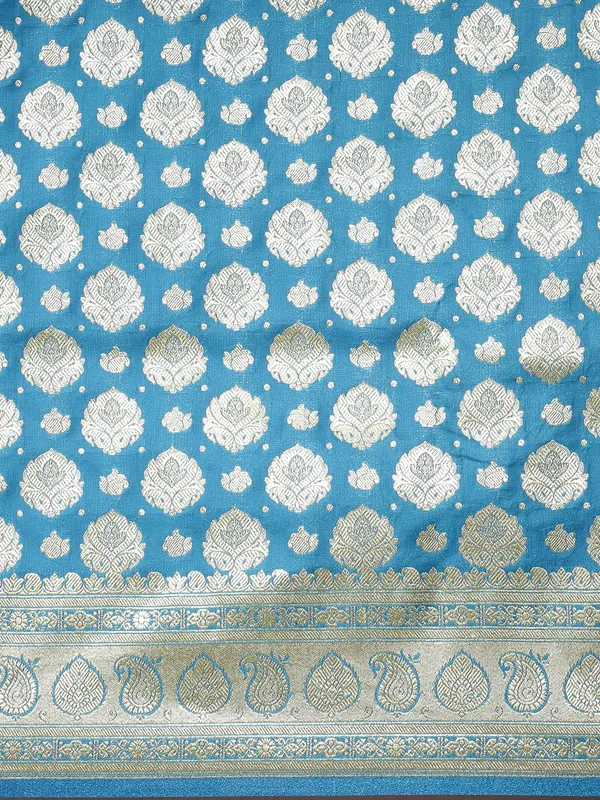 Blue_Satin_Silk_Banarasi_Sarees_For_Women