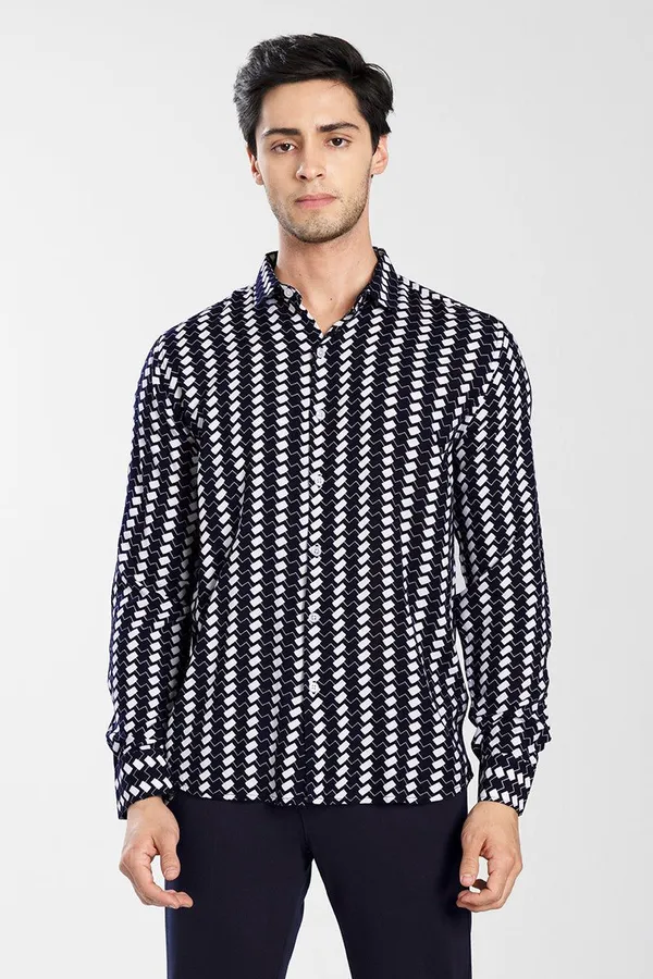 Black_Cotton_Blend_Casual_Wear_Shirt_For_Men