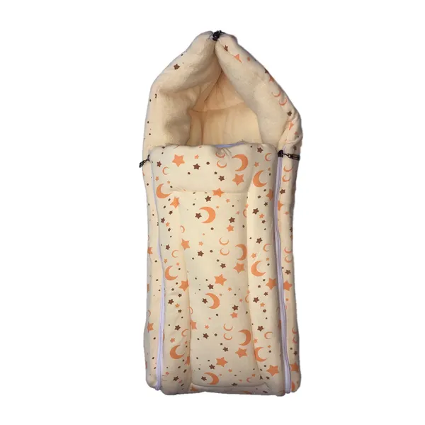 Beige_Printed_Baby_Bag/Carry_Bed/Bed