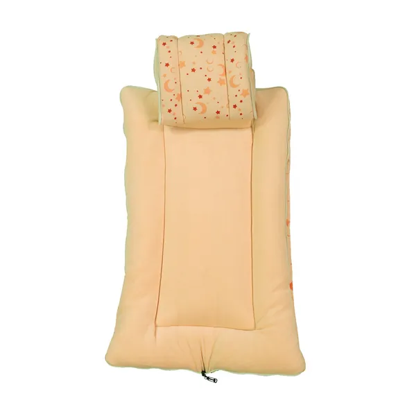 Beige_Printed_Baby_Bag/Carry_Bed/Bed