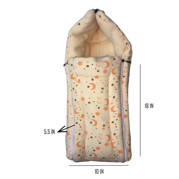 Beige_Printed_Baby_Bag/Carry_Bed/Bed