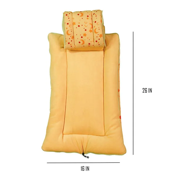 Beige_Printed_Baby_Bag/Carry_Bed/Bed