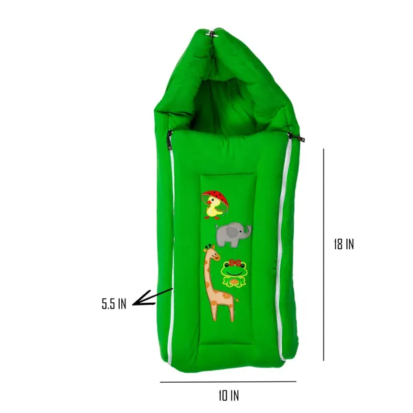 Green_Premium_Baby_Bedding_Set_Cum_Sleeping_Bag,Bed_For_New_Born_Baby