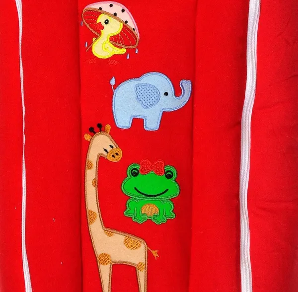 Red_Baby'S_Cotton_Bedding_Set_And_Sleeping_Bag