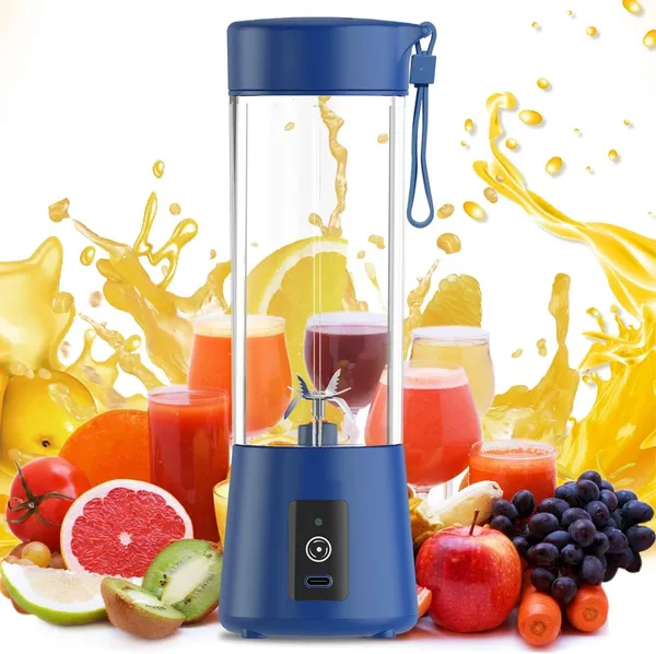 Multicolour_380Ml_Portable_Juice_Blender,_Juicer_Bottle_Mixer,_Juice_Maker,_Fruit_Juicer_Machine_Electric,_Usb_Rechargeable_Personal_Size_Mini_Juicer_Grinder_For_Juices,_Shakes_And_Smoothies