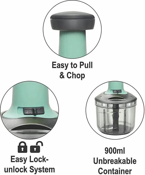 Multicolour_Easy_To_Use_Hand_Press_Fruits_And_Vegetable_Push_Chopper_900Ml_For_Kitchen_4_Sharp_Stainless_Steel_Blades,_Unbreakable_Food-Grade_Plastic,_Anti-Slip_Base,_Made_In_India_With_Warranty