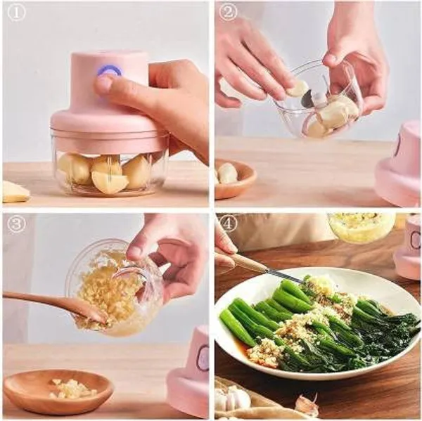 Multicolour_Mini_Electric_Garlic_Chopper,_Usb_Charging_Food_Processor,_Food_Chopper_With_3_Blades_Food_Processor_For_Kitchen_Baby_Food_Chopper