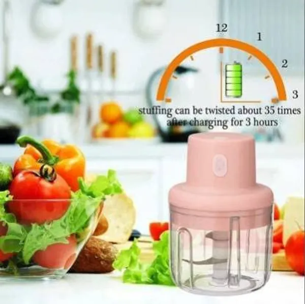 Pink_Mini_Usb_Wireless_Electric_Garlic_Chopper,_Mini_Food_Chopper_Garlic_Mincer_Blender_Meat_Grinder_Waterproof_Rechargeable__(Electric_Mini_Garlic_Grinder),_45_Watts,_Pink_+_Free_Gas_Lighter