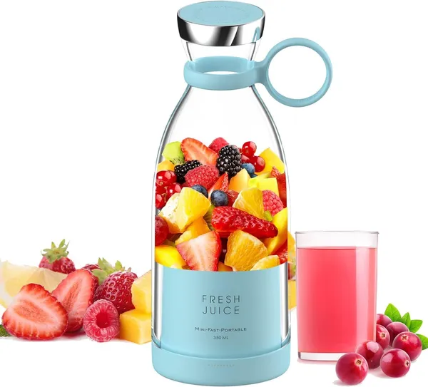 Multicolour_Portable_Blender_Rechargeable_Bottle_With(1200_Mah)_Protein_Shake|Smothies_|Crushing_Fruits_Spinner_Juicer_With_Usb_Electric_&_Battery_With_6_Blades_Grinder-Assorted_Colours_+_Free_Knife