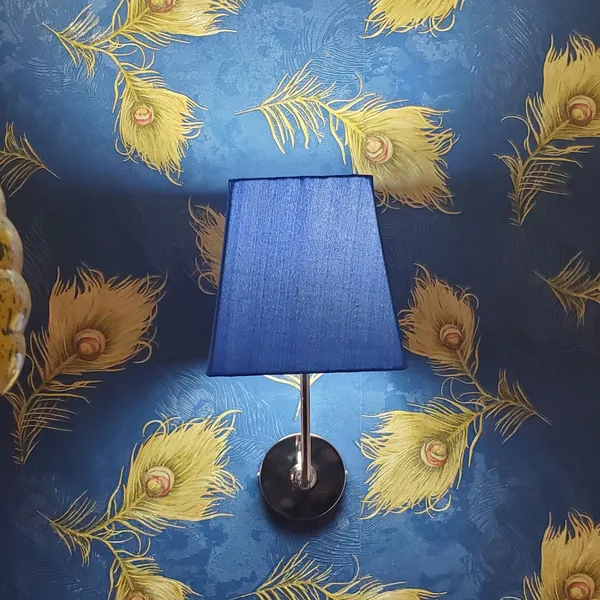 Fabric_Square_Shade_Wall_Light_with_Chrome_Fitting_Blue_(Bulb_not_included)