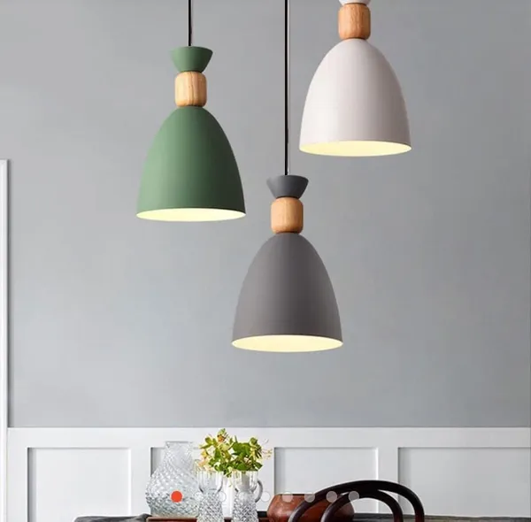 3_Light_Cluster_Hanging_Shade_Light,_Grey,_White_and_Green