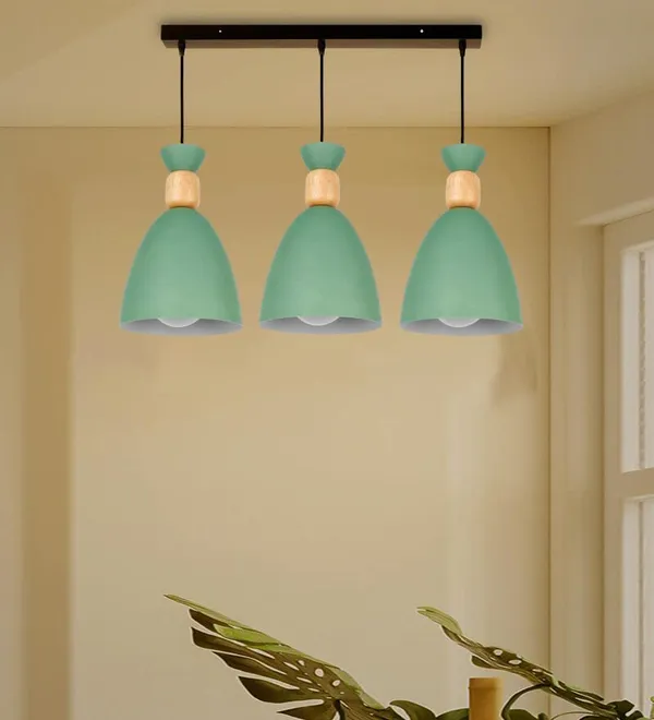 3_Light_Linear_Hanging_Shade_Light,Green