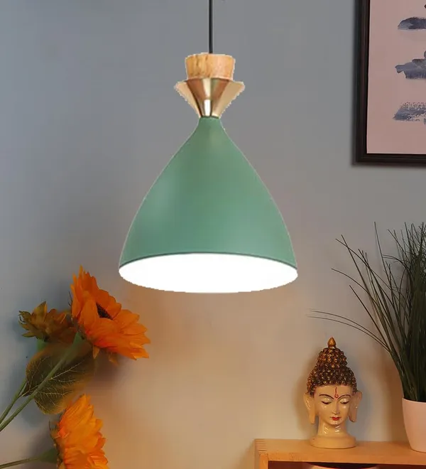 3_Light_Linear_Hanging_Bell_Shade_Light,_Green