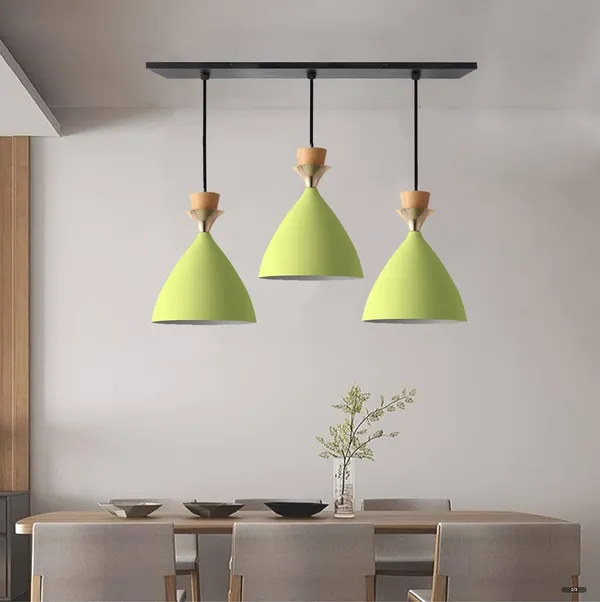 3_Light_Linear_Hanging_Bell_Shade_Light,_Moss_Green