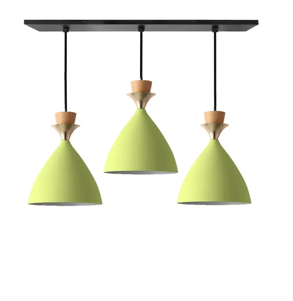 3_Light_Linear_Hanging_Bell_Shade_Light,_Moss_Green