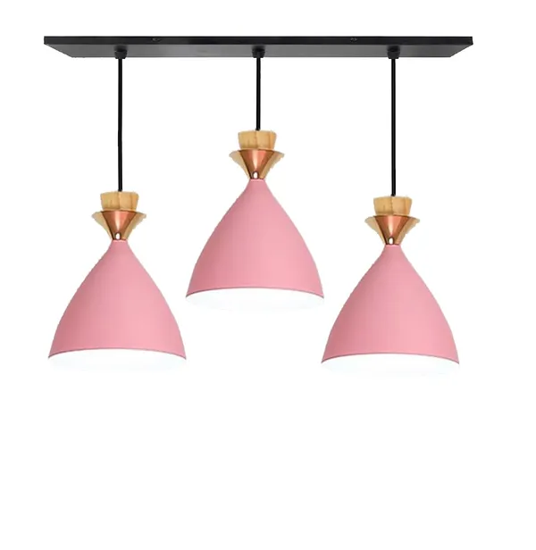3_Light_Linear_Hanging_Bell_Shade_Light,_Pink